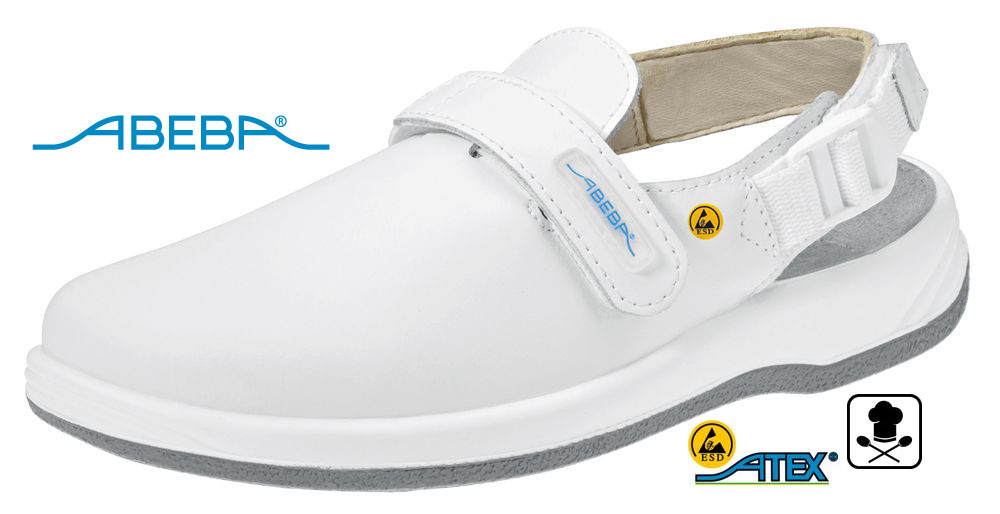 ABEBA Berufsschuh Clog weiß Arrow 8400|38400 ESD