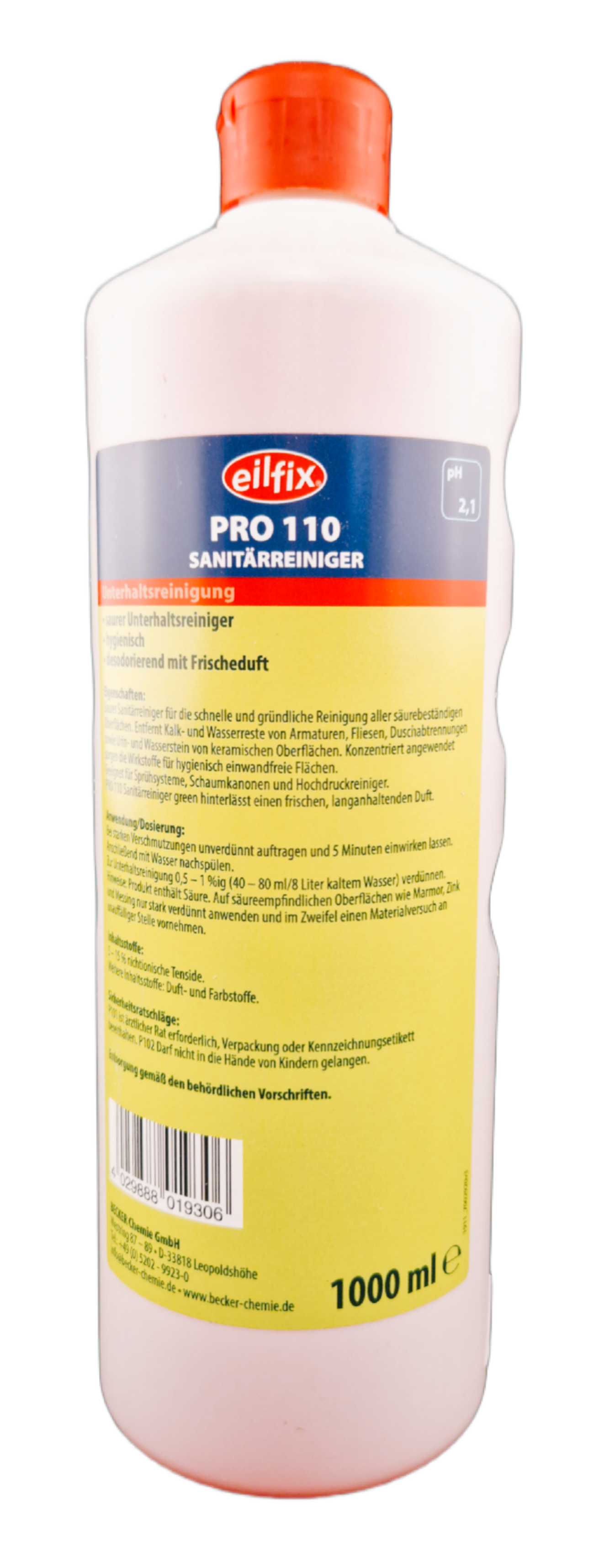 Eilfix - Pro 110 ökologischer Sanitärreiniger green 1 Liter