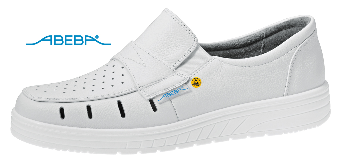 ABEBA Air Cushion 32300 ESD O1 Berufsschuh Küchenschuh Halbschuh Arbeitsschuh weiß