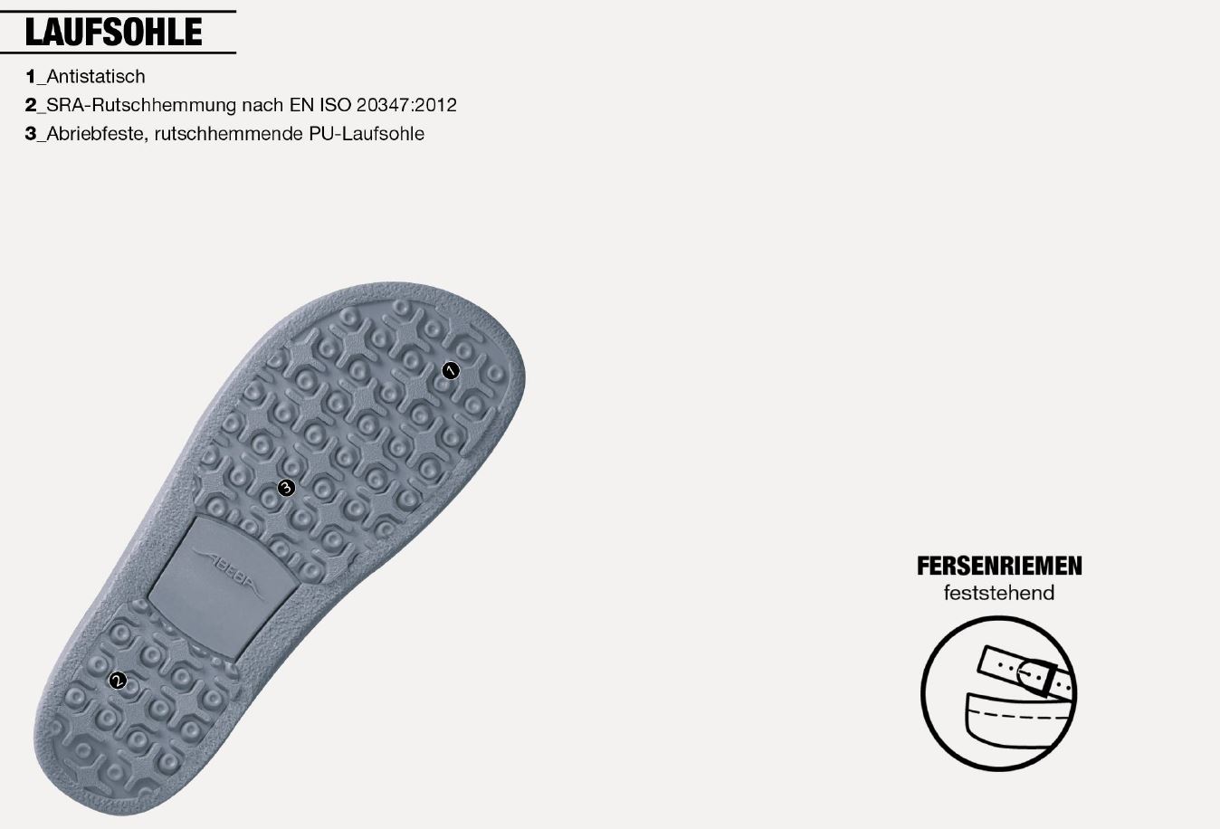 ABEBA Berufsschuh Clog weiß Arrow 8400|38400 ESD