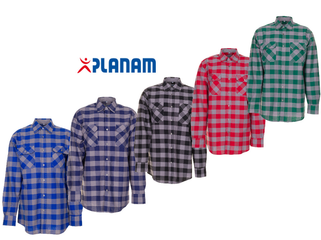 temp_bersicht_squarehemd_langarm Planam Squarehemd 1/1 langarm Arbeitshemd Größe 37/38 - 49/50, in 5 Farben