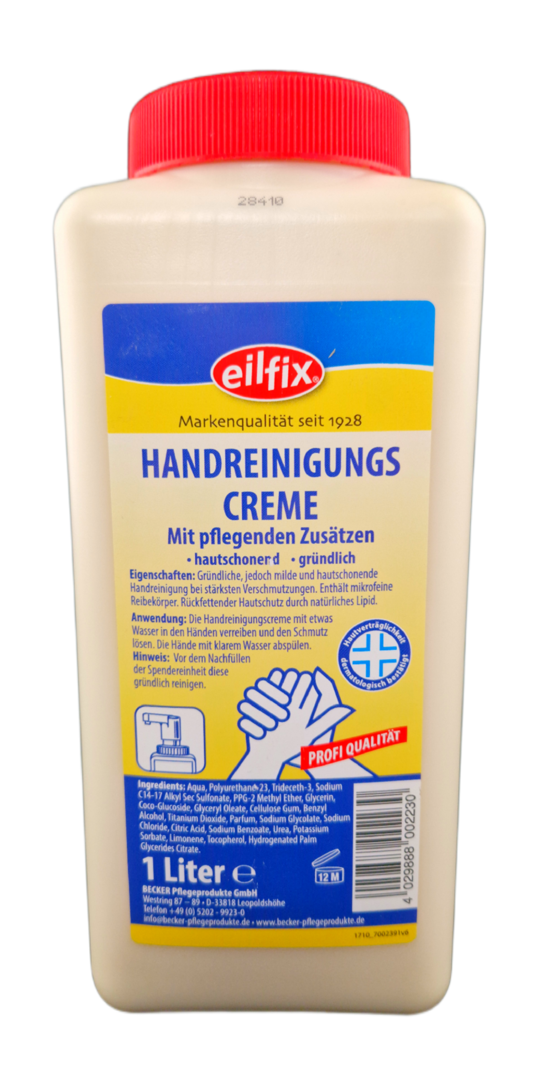 Eilfix - Handreinigungscreme flüssig 1 Liter Flasche