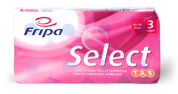 Fripa WC-Papier Select 2-lg ca. 10 x 14 cm hochweiß F-1020806, 1728 Rollen pro Palette