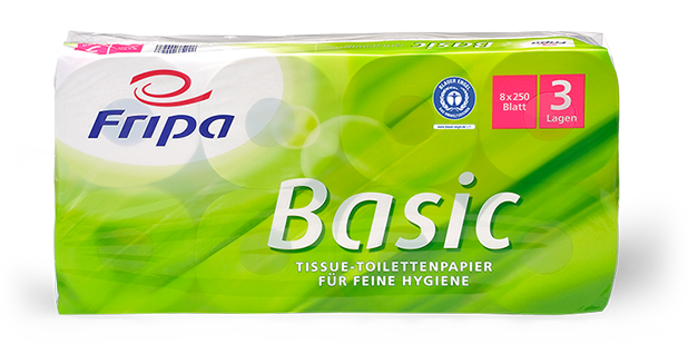 Fripa-WC-Papier Basic Krepp 1lg ca. 10 x 12 cm F-1114802, 1728 Rollen pro Palette