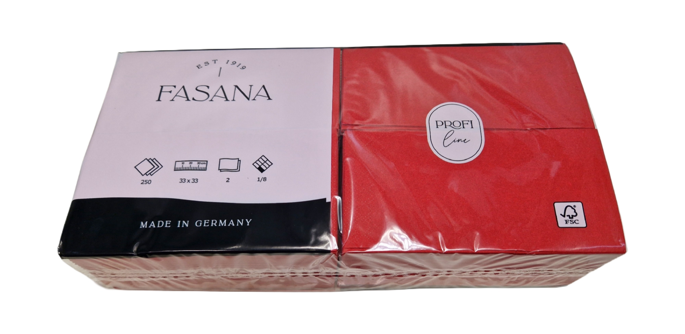FASANA Servietten 1/8 Falz 2-lagig bordeaux 33x33cm