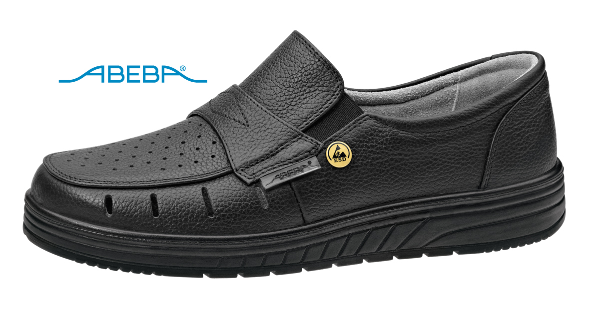ABEBA Air Cushion 32310 ESD O1 Berufsschuh Küchenschuh Halbschuh Arbeitsschuh schwarz