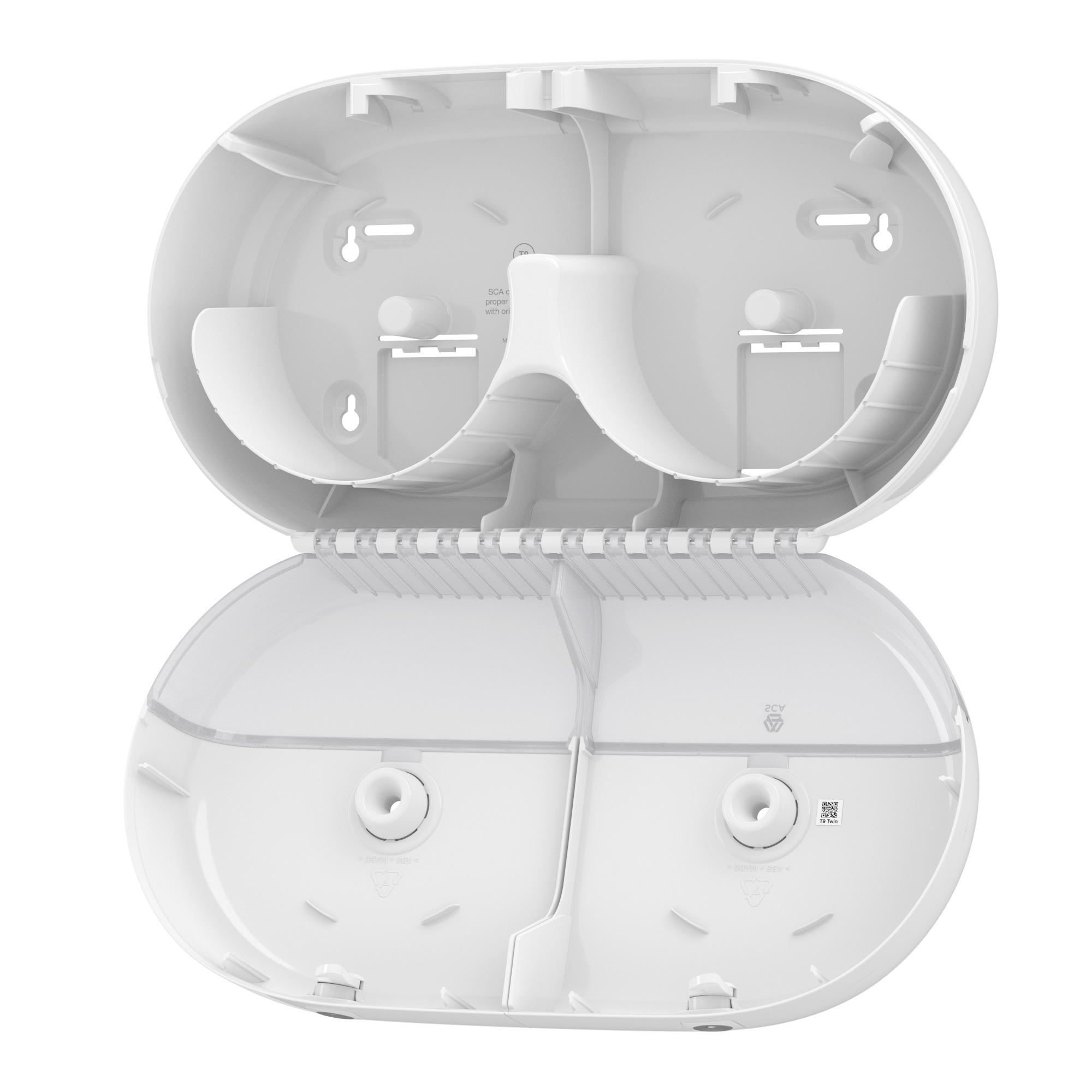 Tork (T9) SmartOne® Mini Doppel-Toilettenpapierspender WC-Papier-Spender weiß - 682000