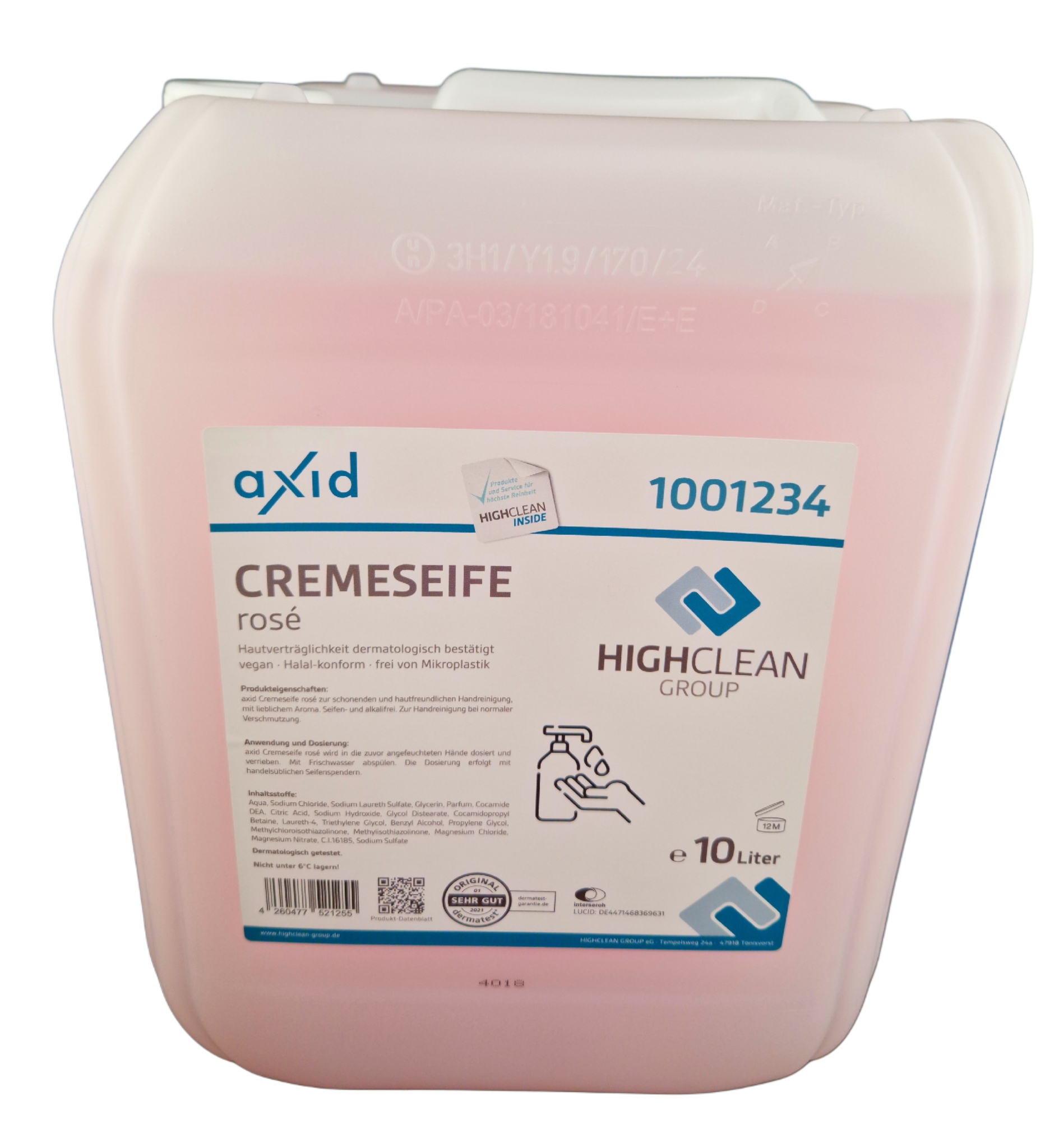 Axid Seifencreme rose extra mild 10l Kan
