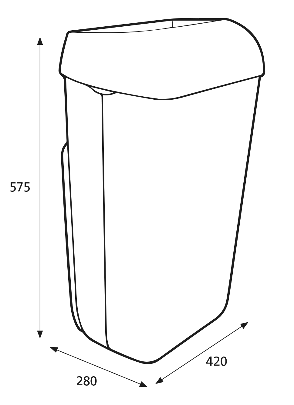 Katrin Mülleimer/Abfallbehälter 50 Liter - Schwarz (92285)