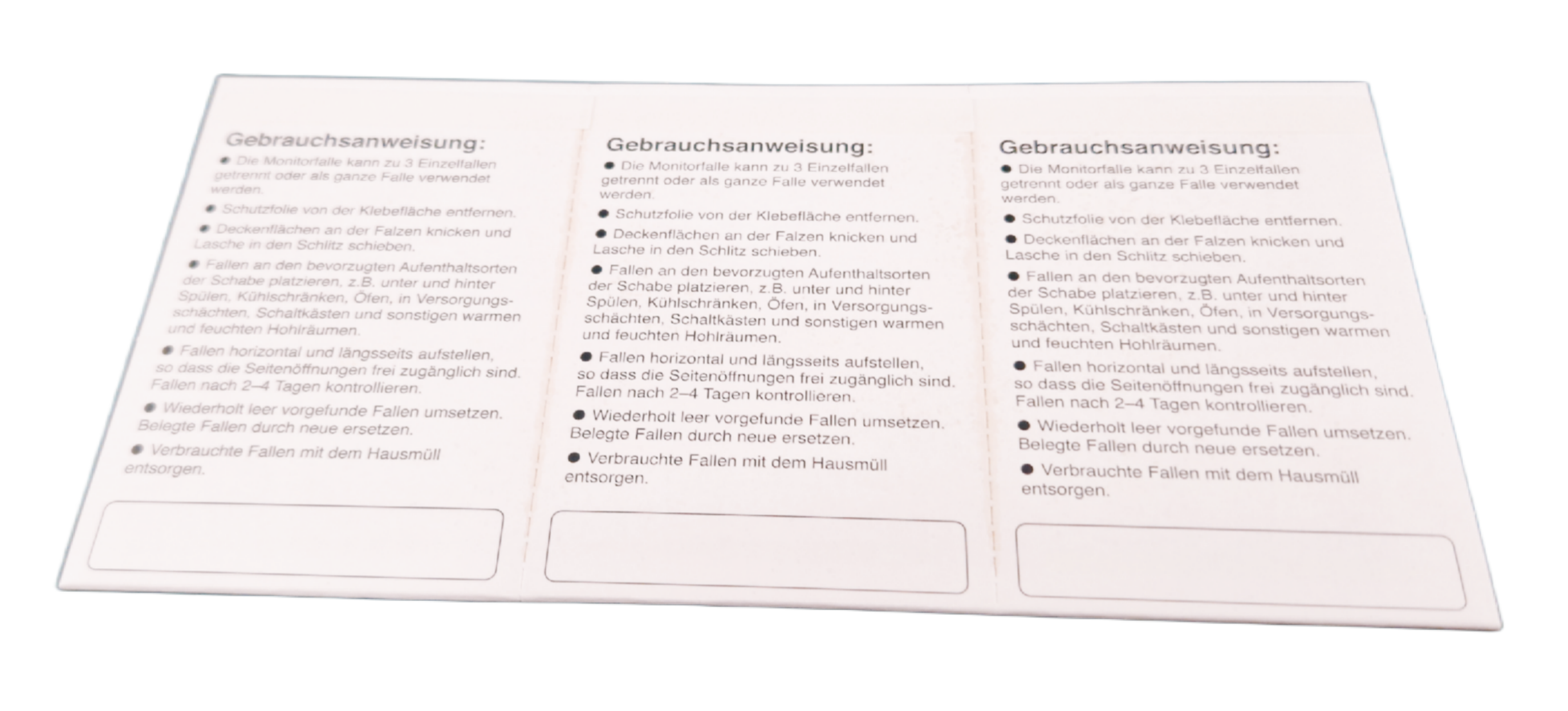 Detia - Schabenfalle gebrauchsfertig 3er Falle 10 Stück - 917791