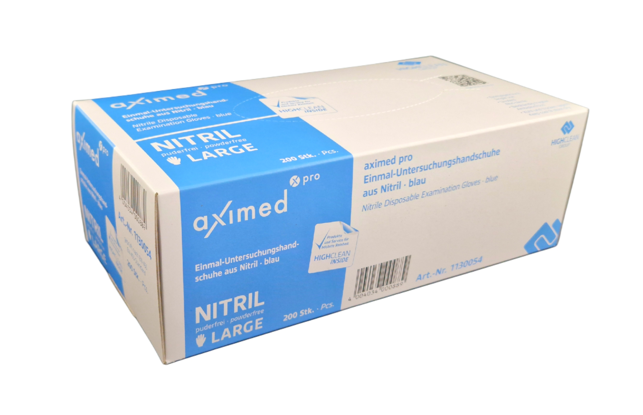 Einweghandschuhe Nitril puderfrei blau aximed pro