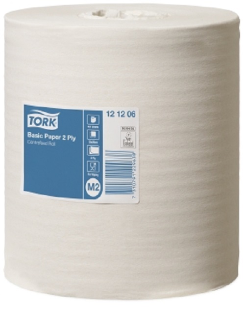 Tork (M2) Standard-Papierwischtücher 2-lagig, weiß, 6 Rollen - 121206