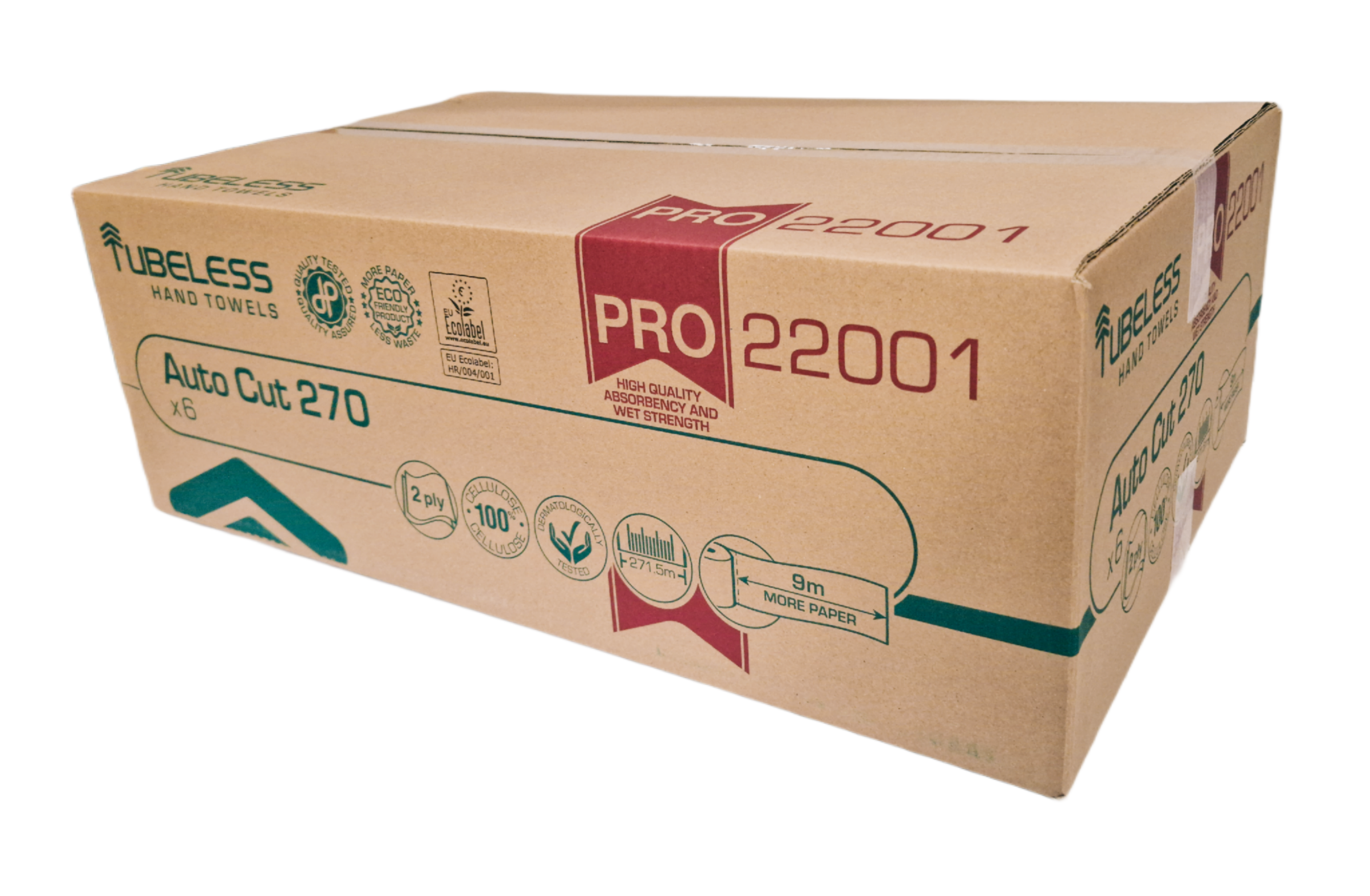 TUBELESS Handtuchrolle AUTO CUT PRO 270 2lg 22001