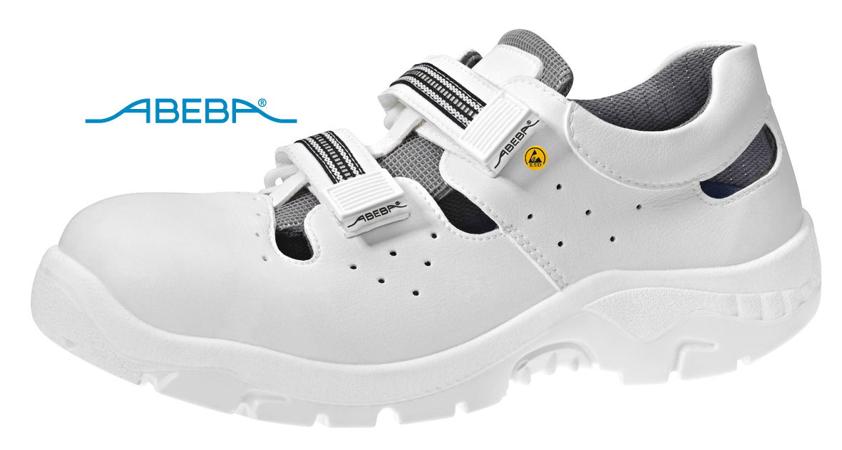 ABEBA Anatom 2616 Sicherheitsschuh S1 ESD Halbschuh Küchenschuh Arbeitsschuh weiß