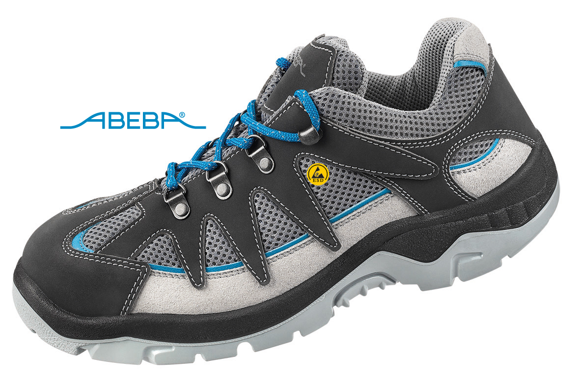 ABEBA Anatom 2290|32290 Sicherheitsschuh S1 ESD Arbeitsschuh Halbschuh grau-blau