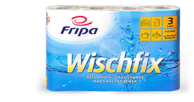 Fripa-Küchenrolle Wischfix 3lg hochweiß ca. 26 x 24 cm F-3014006, 672 Rollen pro Palette