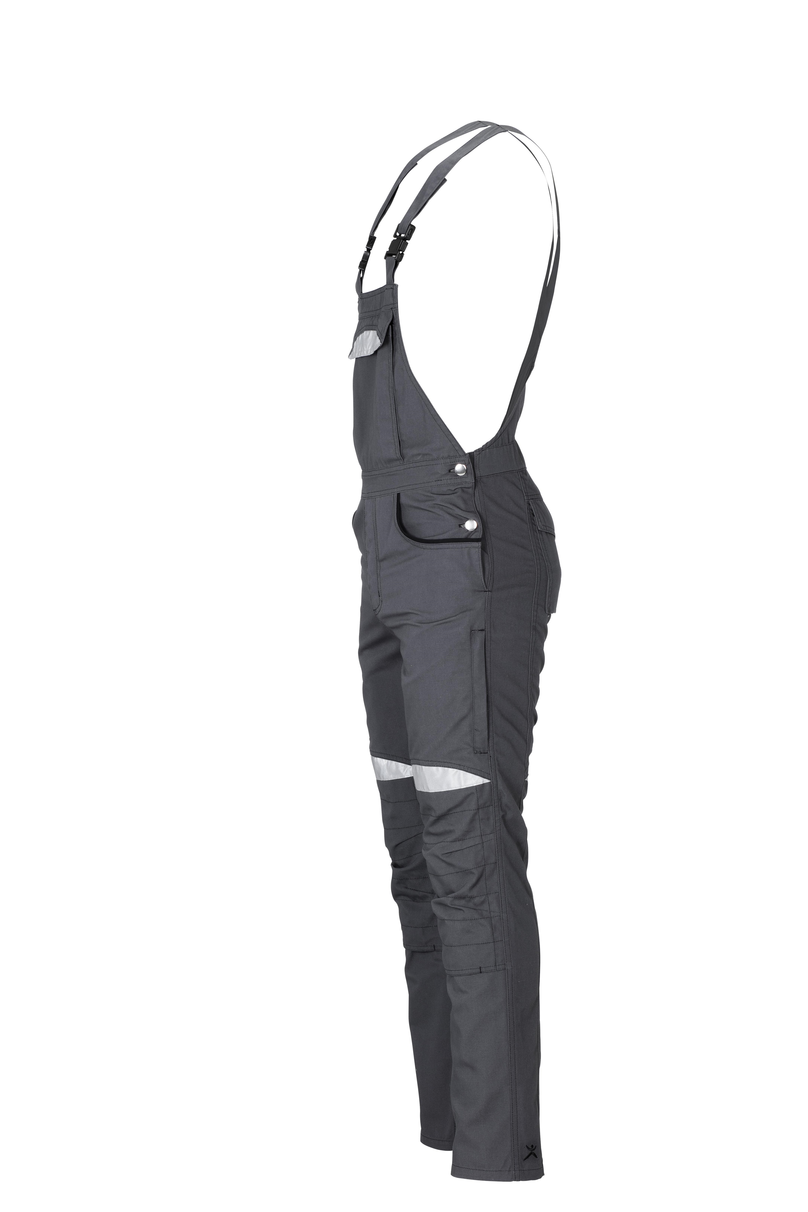 Planam Durawork Latzhose Arbeitshose Grau-Schwarz 2921