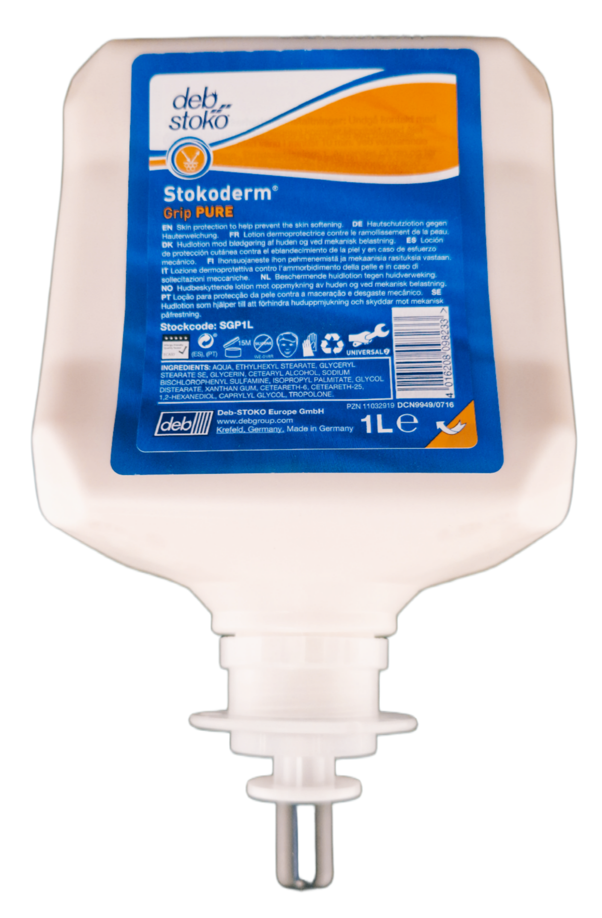 Stokoderm® Grip PURE (Stokoderm® twinprotect sensitive) 1 Liter Stokoderm® Grip PURE (Stokoderm® twinprotect sensitive) 1 Liter