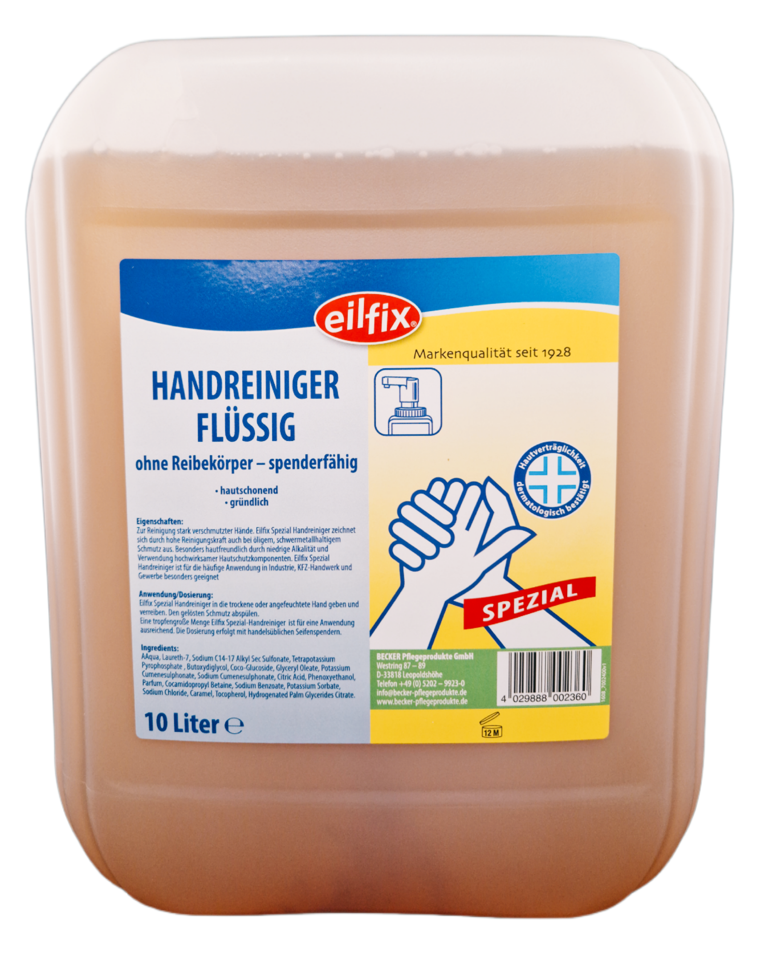 Eilfix Spezial Handreiniger flüssig 1 Liter - 5 Liter – 10 Liter