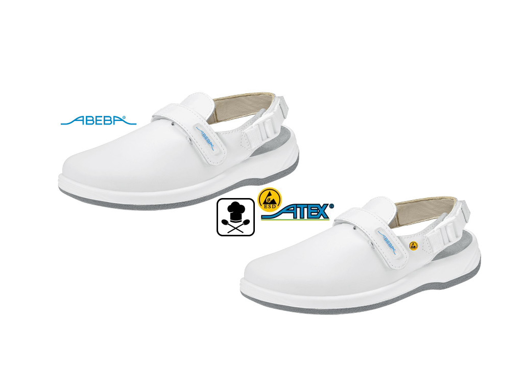 ABEBA Berufsschuh Clog weiß Arrow 8400|38400 ESD