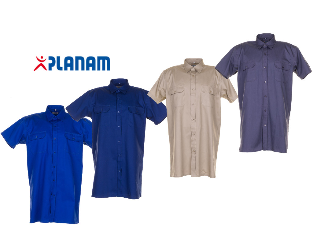 temp_bersicht_k_perhemd_kurzarm Planam Köperhemd 1/4 kurzarm Arbeitshemd Größe 37/38 - 49/50, in 4 Farben