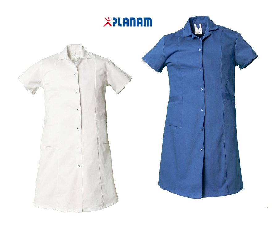 temp_bersicht_damen_berufsmantel_bw_kurzarm Planam Damen Berufsmantel Baumwolle 1/4 Arm Größe 34 - 54, in 2 Farben