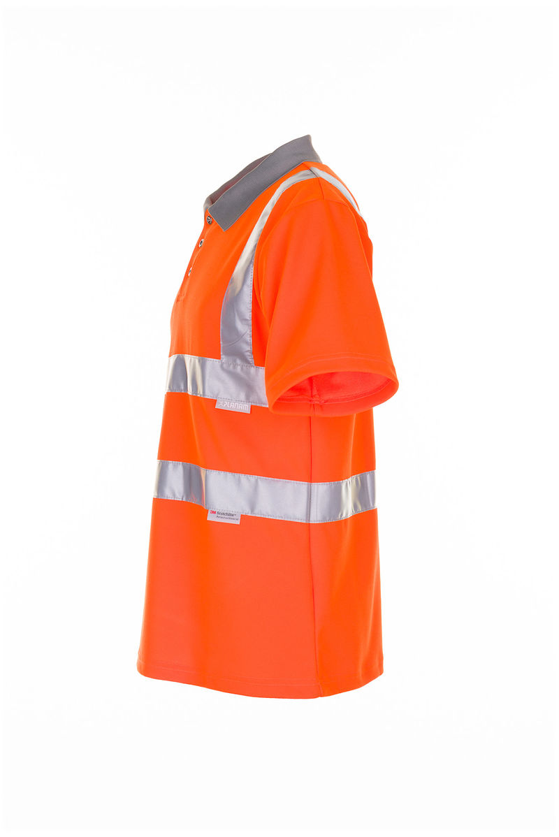 tempzoom_2098_006 Planam Warnschutz Poloshirt 2-farbig 2098 Arbeitsshirt Arbeitspolo Orange-Grau