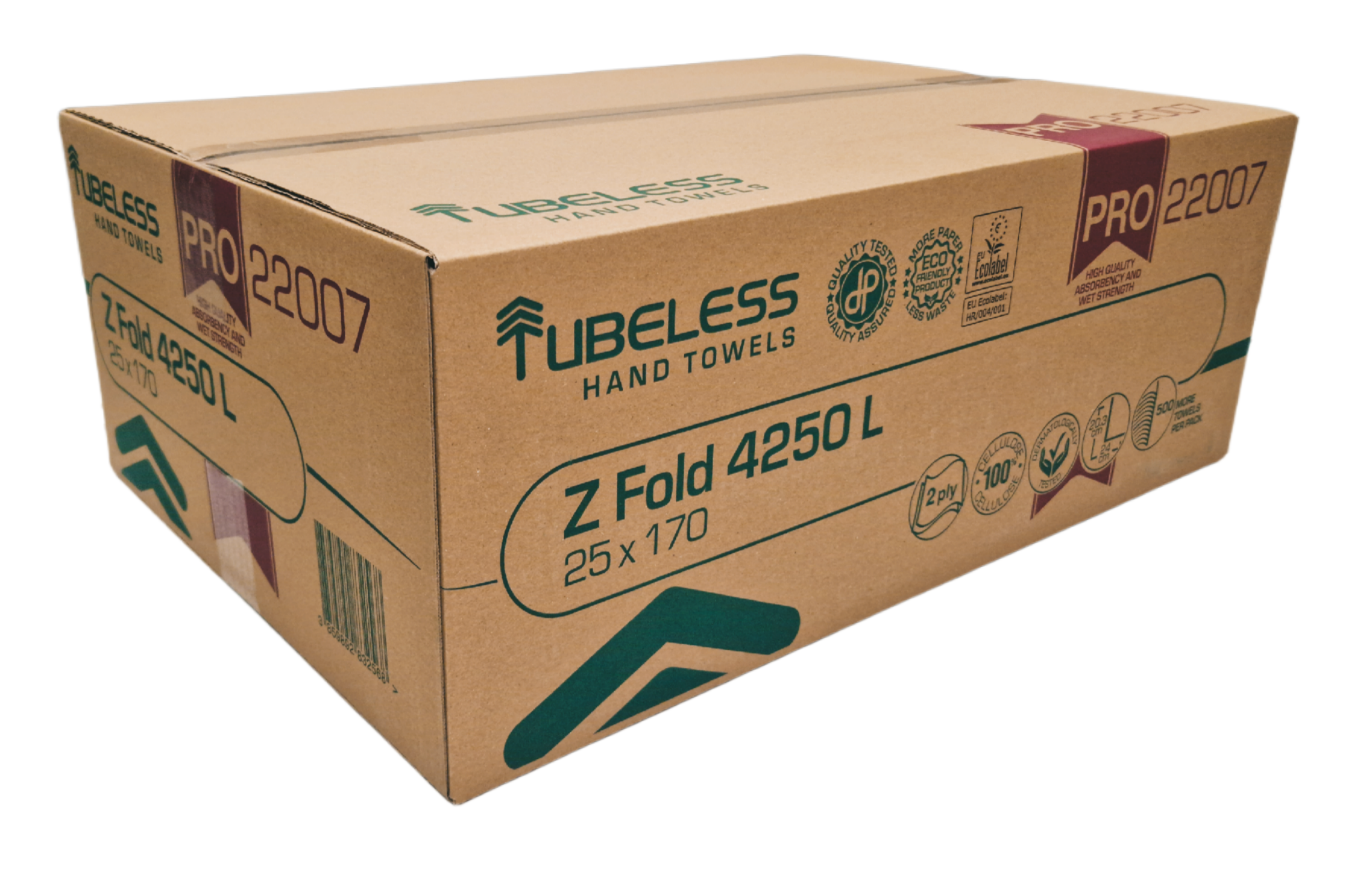 TUBELESS Falthandtücher 20,3x24cm 2lg weiß TL22007