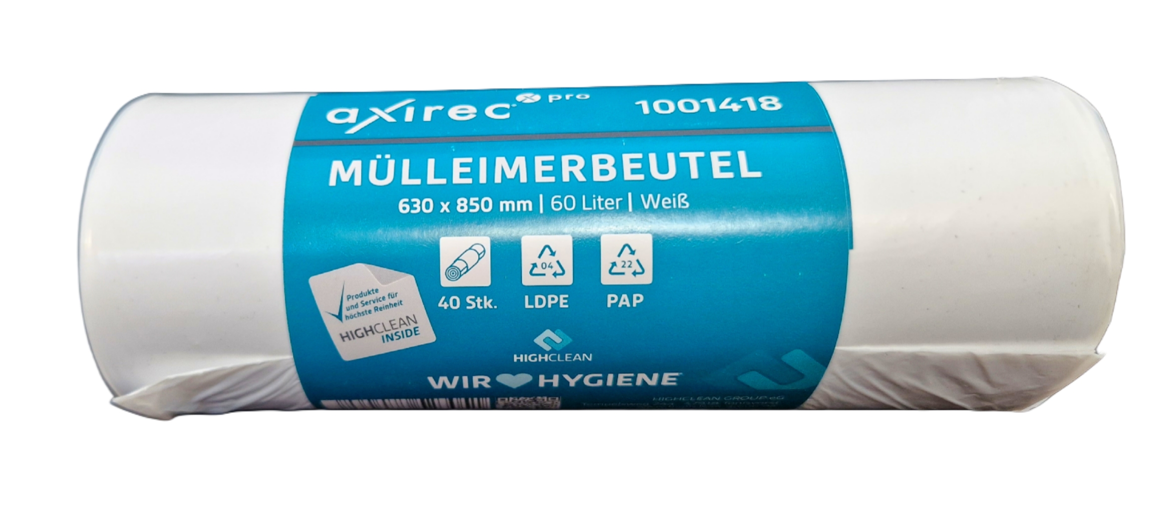 axirec pro Müllbeutel LDPE 60-80 L weiß 36107 axirec pro Müllbeutel LDPE 60-80 L weiß 36107