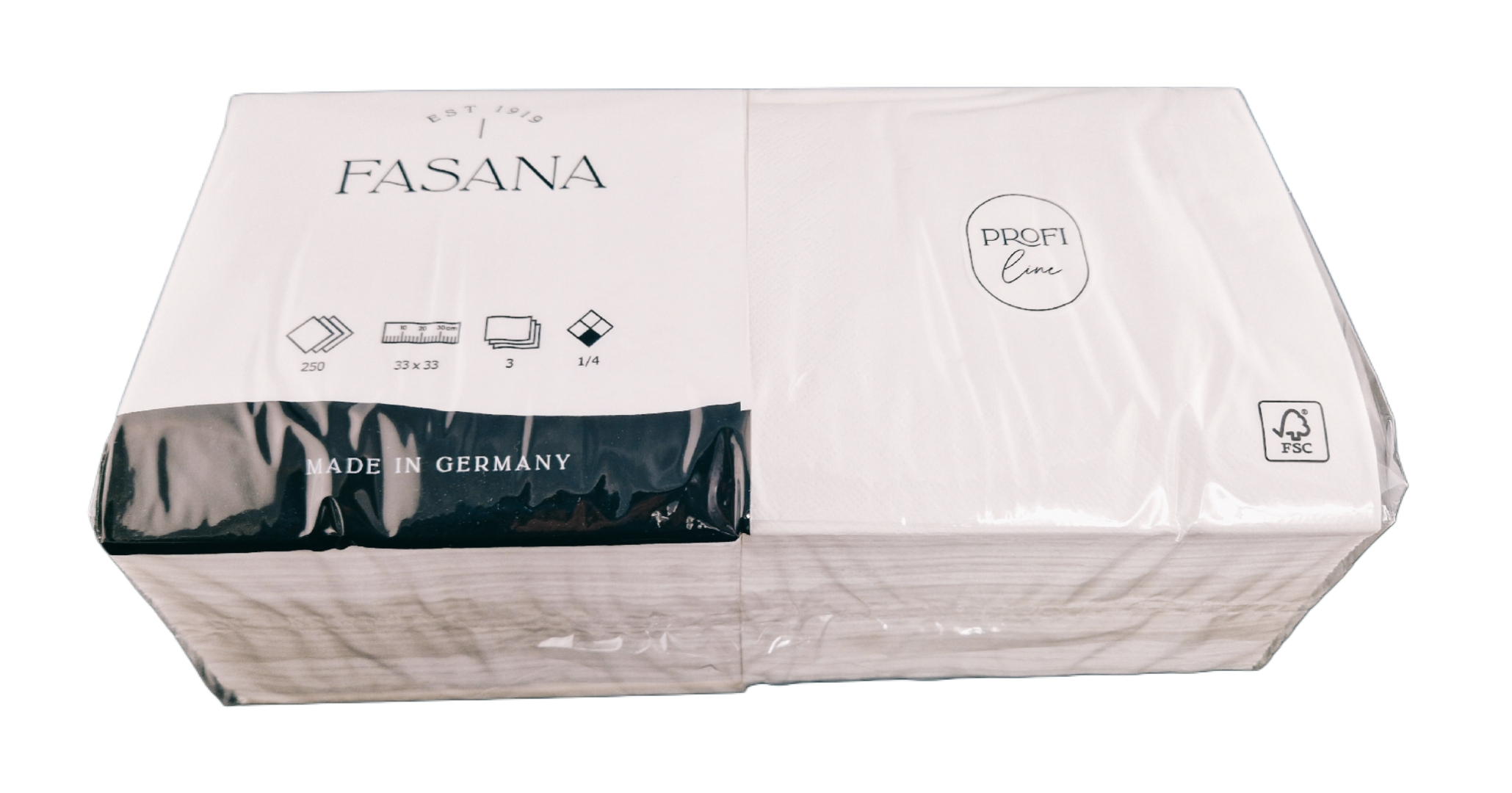 FASANA Servietten 1/4 Falz 3 lagig pearl white 33x33 cm