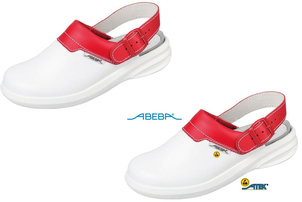 temp7623_37623 ABEBA Easy 7623|37623 ESD Clog Berufsschuh Arbeitsschuh weiß-rot