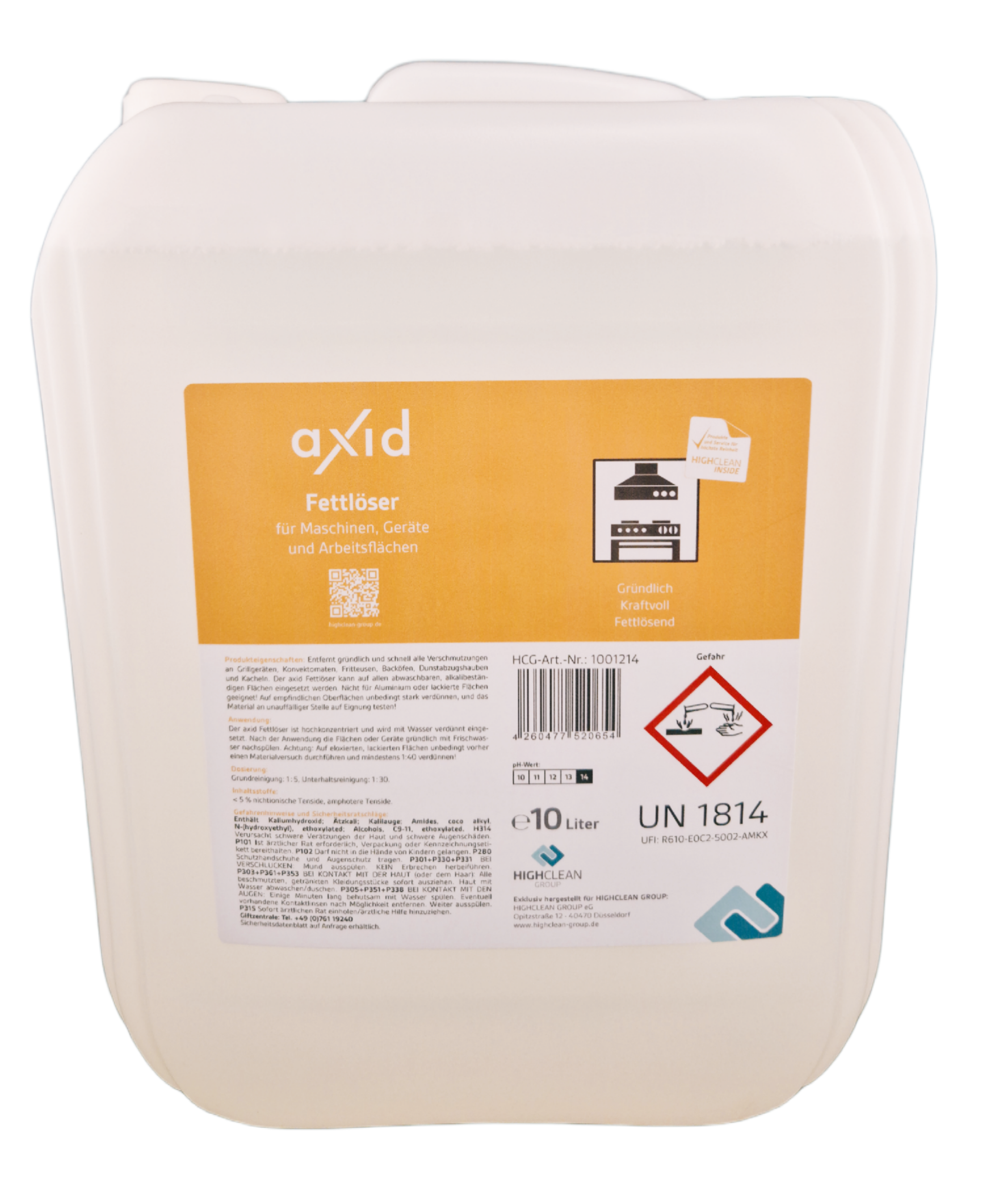 Axid - Fettlöser Grillreiniger 10L Kanister Axid - Fettlöser Grillreiniger 10L Kanister