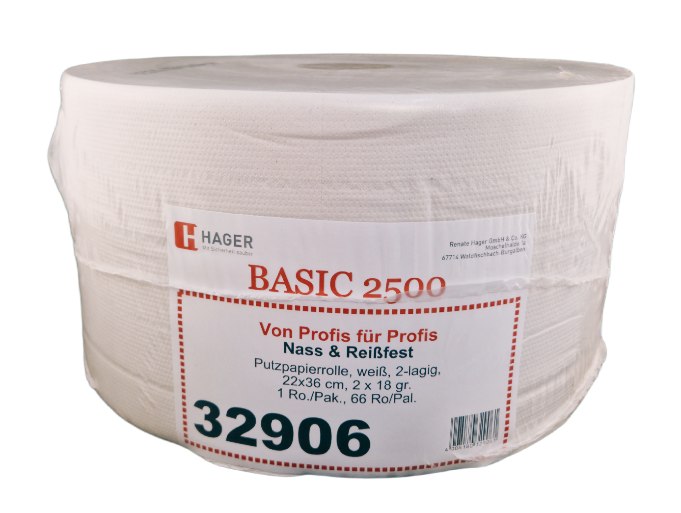 Putzpapierrolle BASIC 2500 2lg weiß 22x36 cm