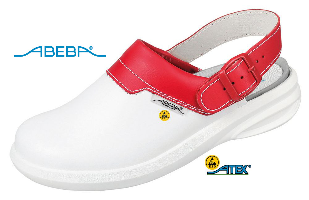 temp37623-logo ABEBA Easy Clog Berufsschuh Arbeitsschuh weiß-rot 37623 ESD
