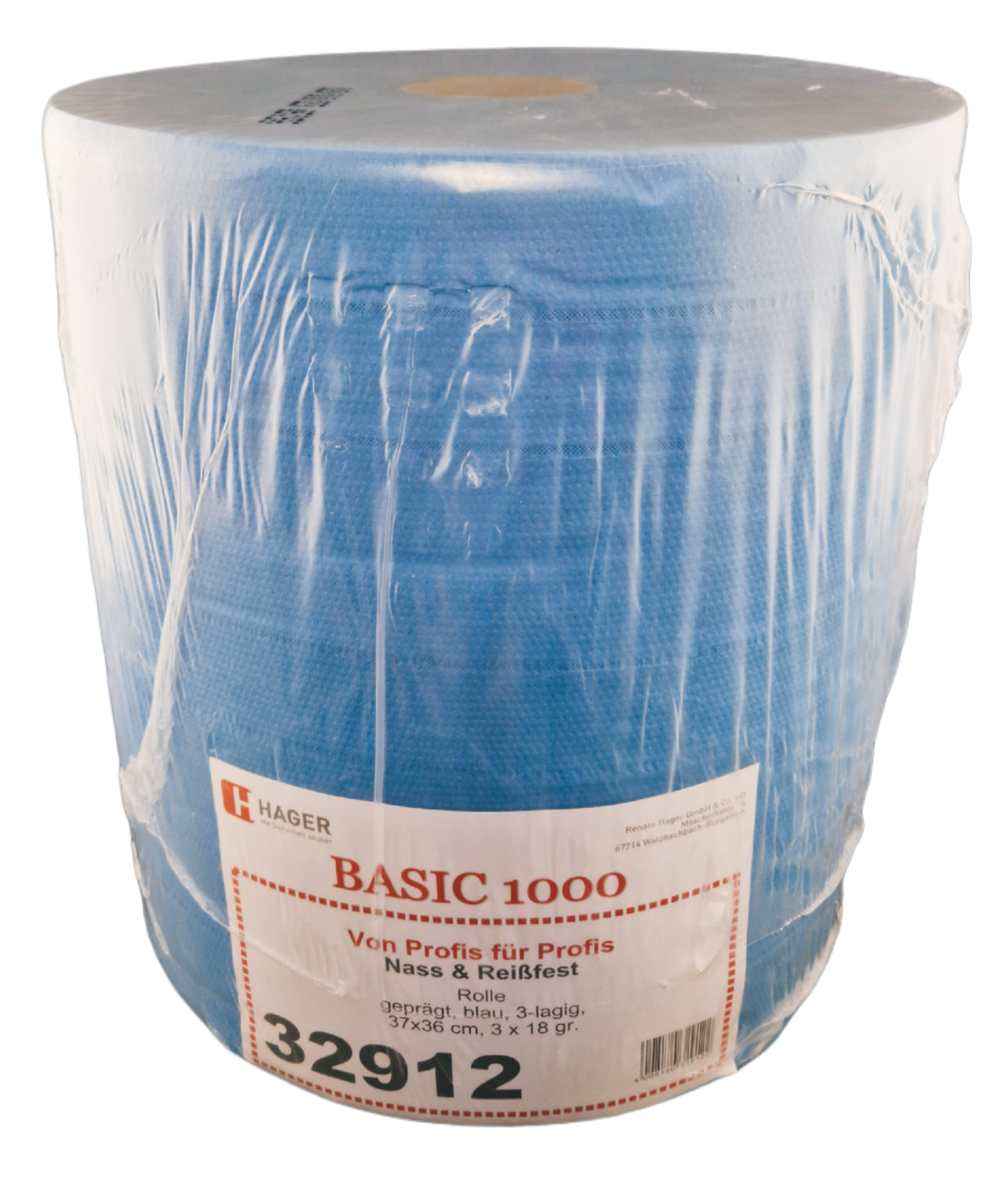 Putzpapierrolle Basic blau 3-lg. 1000 Blatt/Rolle 37 x 36cm