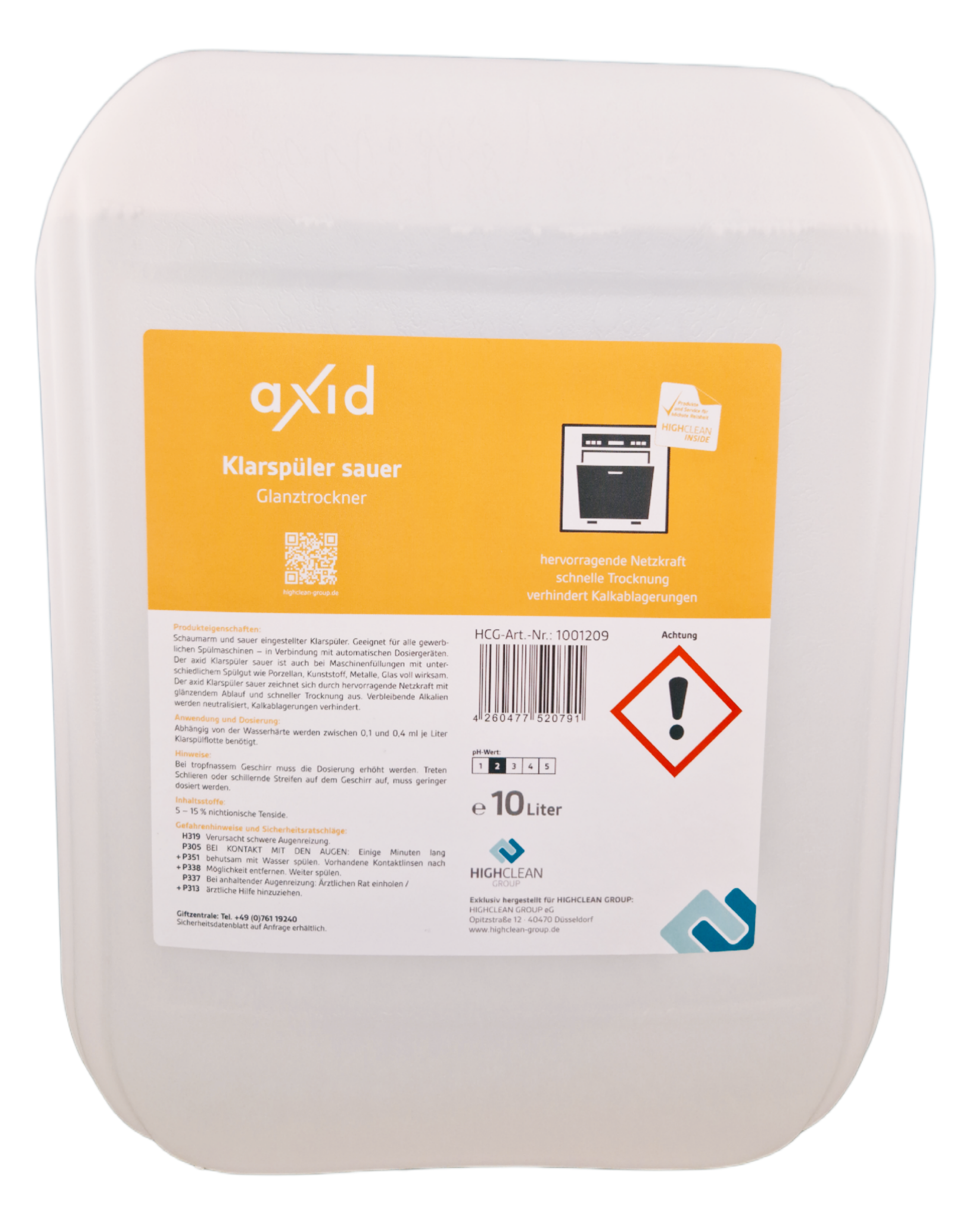 Axid - Klarspüler sauer 10 Liter Axid - Klarspüler sauer 10 Liter