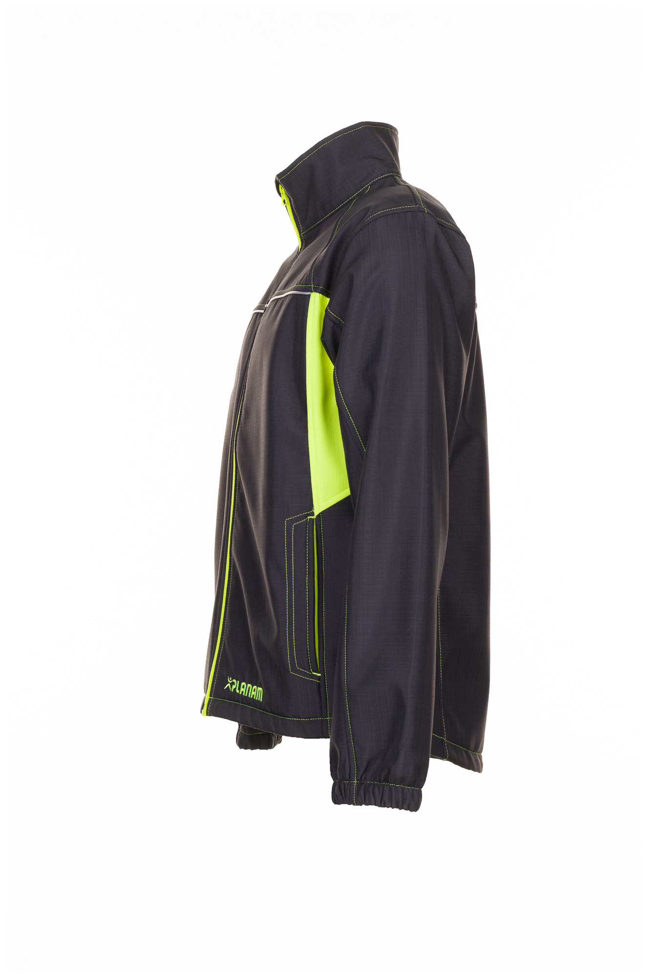 Planam Basalt Neon Softshelljacke Arbeitsjacke Anthrazit-Gelb